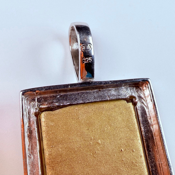 SETA Leopard Print Frame Avant Garde Sterling Silver 925 VTG 80's Glam Pendant - Picture 5 of 8